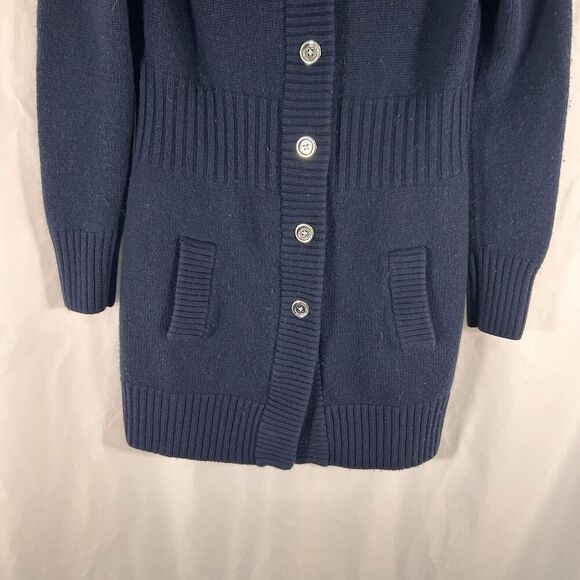 Banana Republic Extra Fine Merino Wool Jacket Women's Small Blue Button Up - Picture 3 of 7